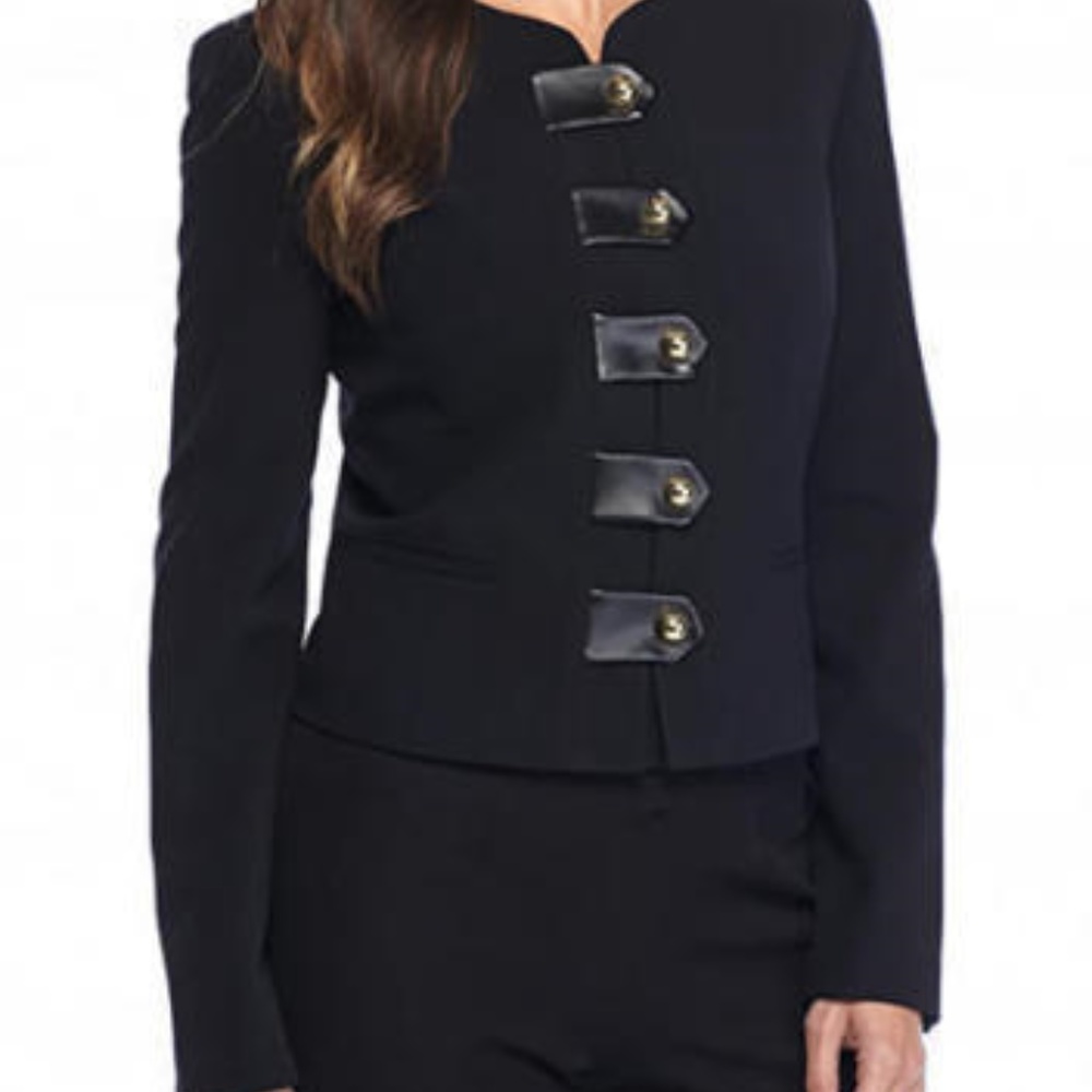 3/$40 NINE WEST Drummer Style Crepe Blazer Jacket sz16